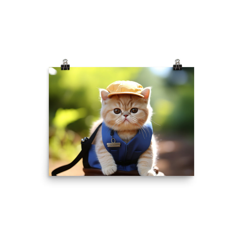 Exotic Shorthair Mail Carrier Photo paper poster - PosterfyAI.com