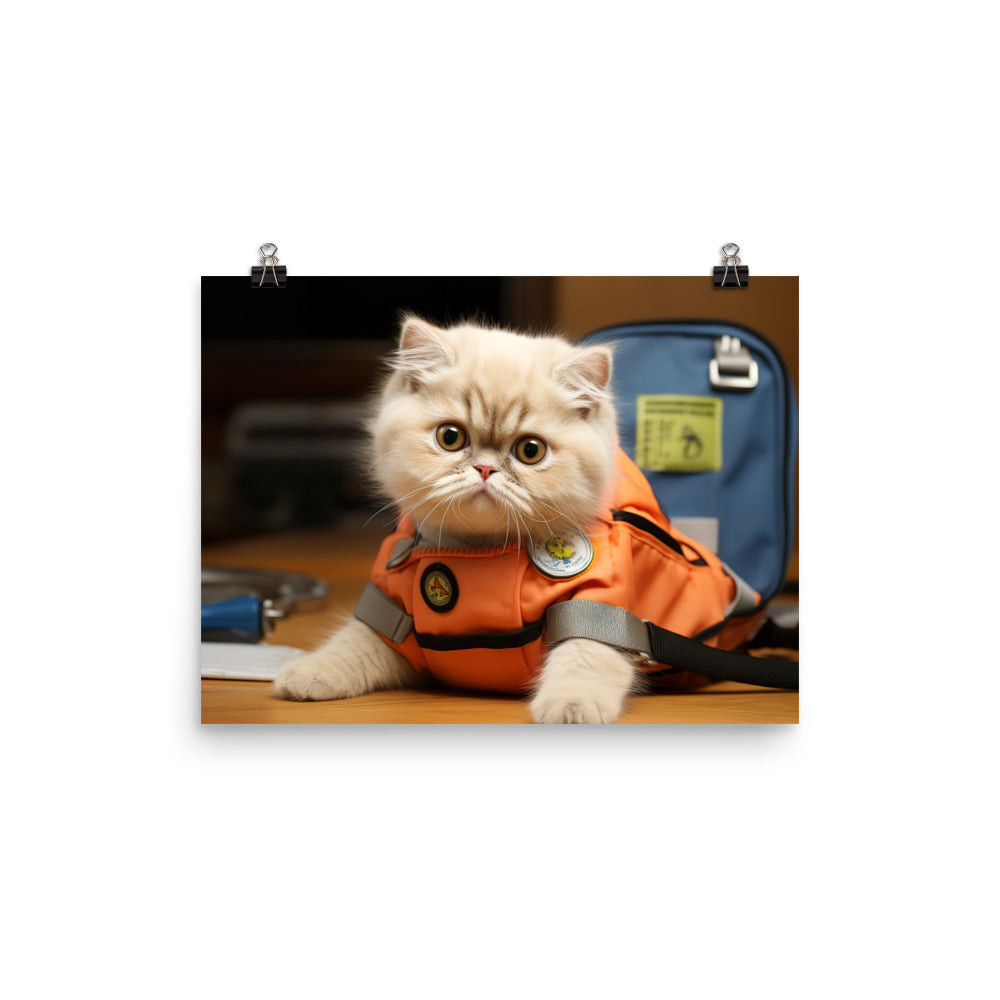 Exotic Shorthair Paramedic Photo paper poster - PosterfyAI.com