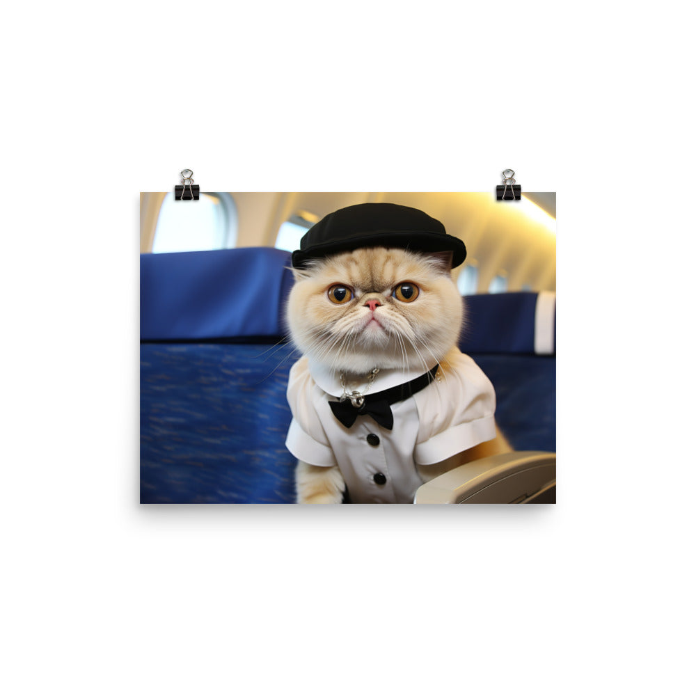 Exotic Shorthair Cabin Crew Photo paper poster - PosterfyAI.com
