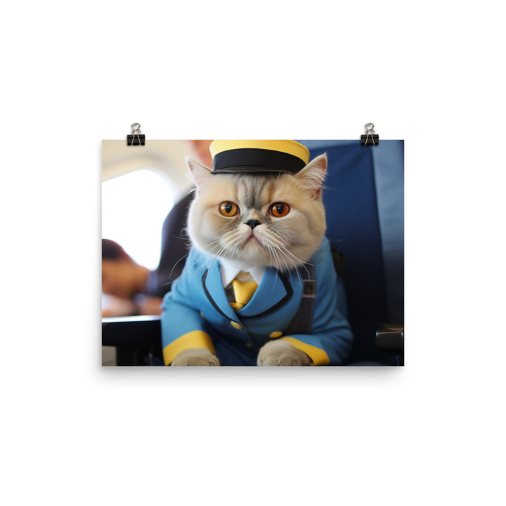 Exotic Shorthair Cabin Crew Photo paper poster - PosterfyAI.com