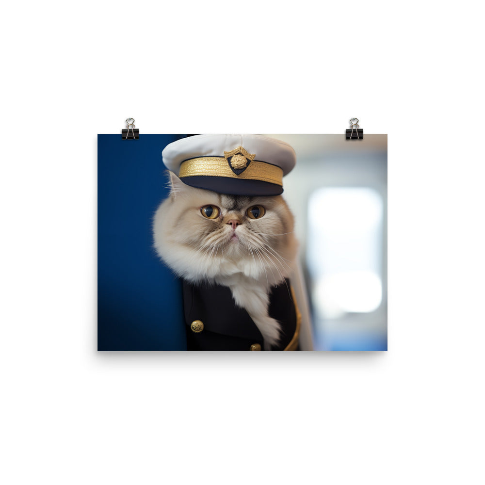 Exotic Shorthair Pilot Photo paper poster - PosterfyAI.com