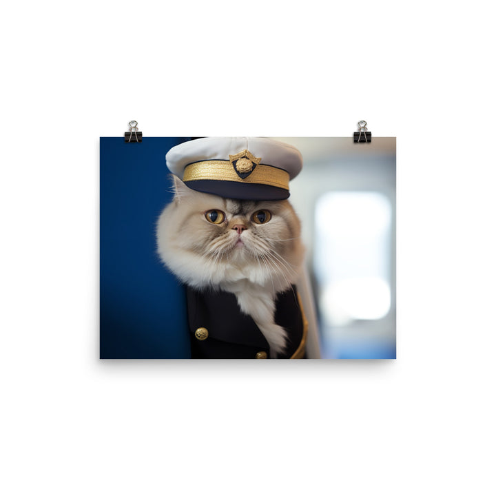Exotic Shorthair Pilot Photo paper poster - PosterfyAI.com