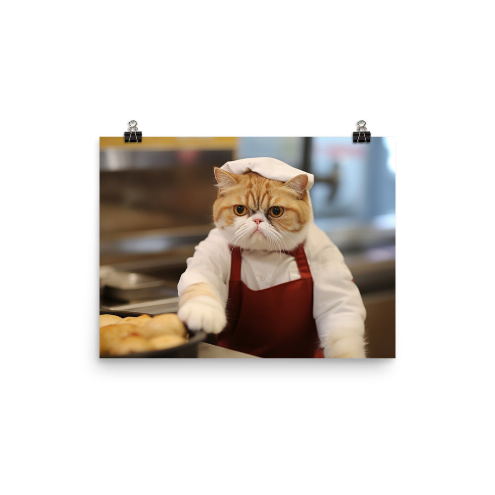 Exotic Shorthair Fast Food Crew Photo paper poster - PosterfyAI.com
