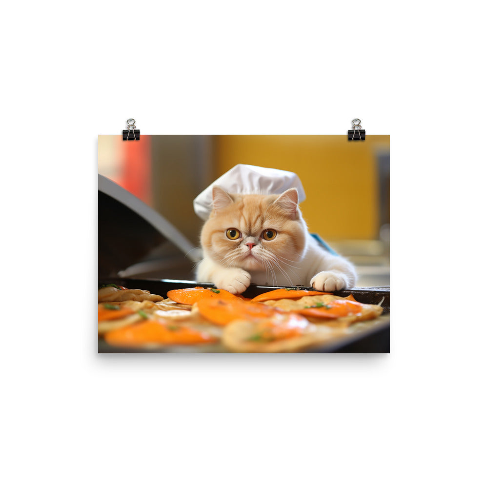 Exotic Shorthair Fast Food Crew Photo paper poster - PosterfyAI.com