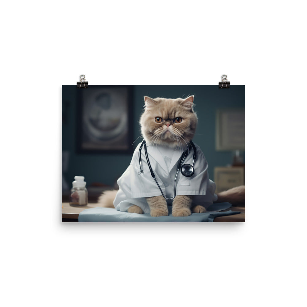 Exotic Shorthair Doctor Photo paper poster - PosterfyAI.com