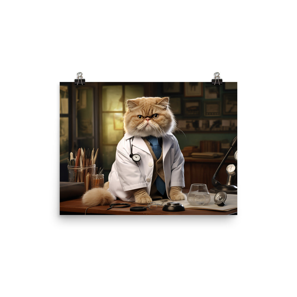 Exotic Shorthair Doctor Photo paper poster - PosterfyAI.com