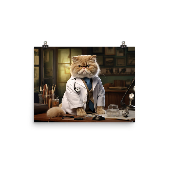 Exotic Shorthair Doctor Photo paper poster - PosterfyAI.com