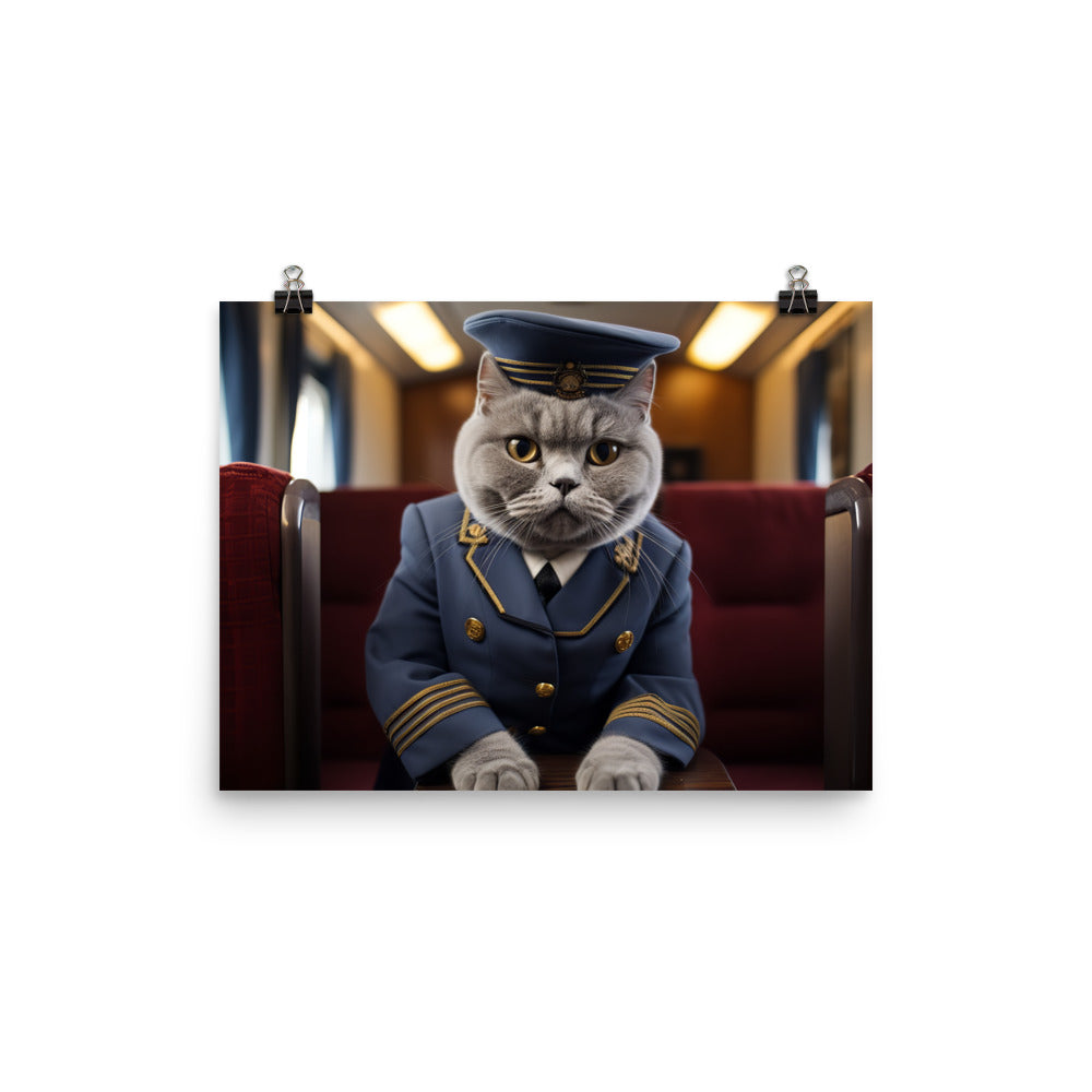 British Shorthair Transit Operator Photo paper poster - PosterfyAI.com