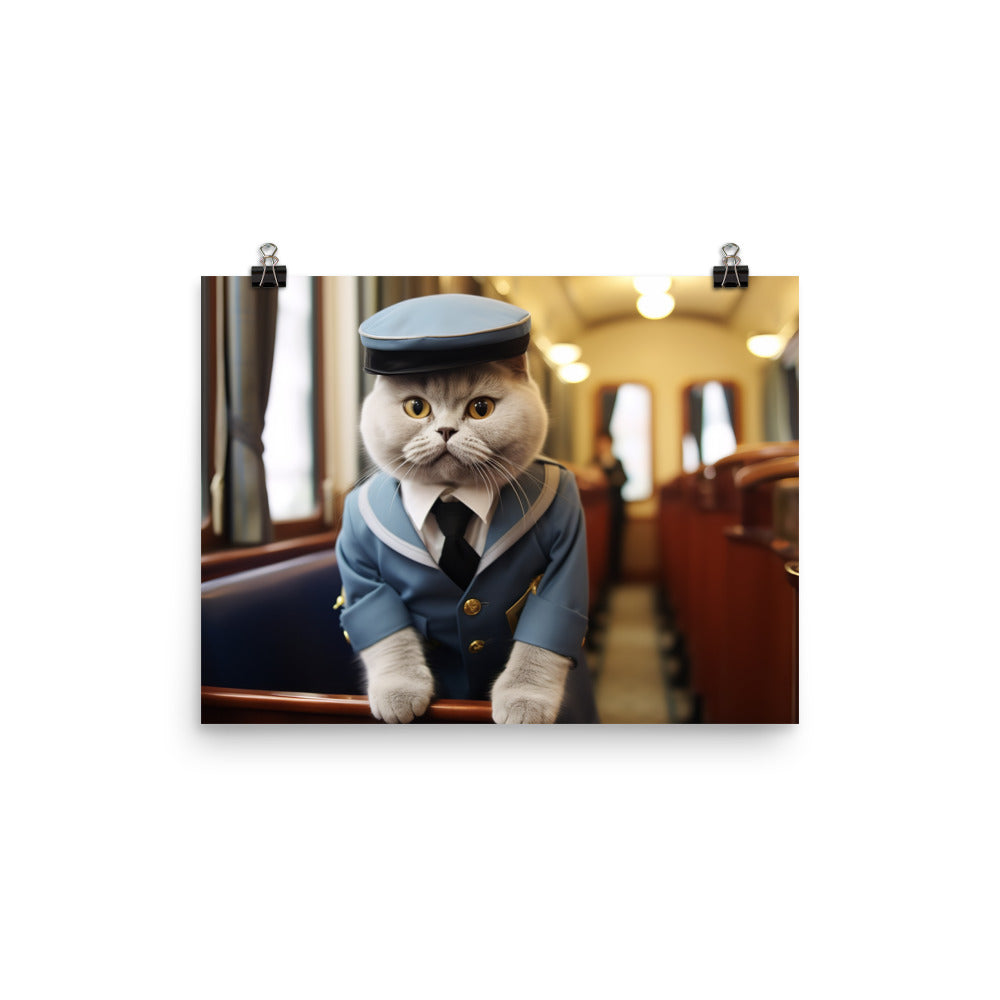 British Shorthair Transit Operator Photo paper poster - PosterfyAI.com