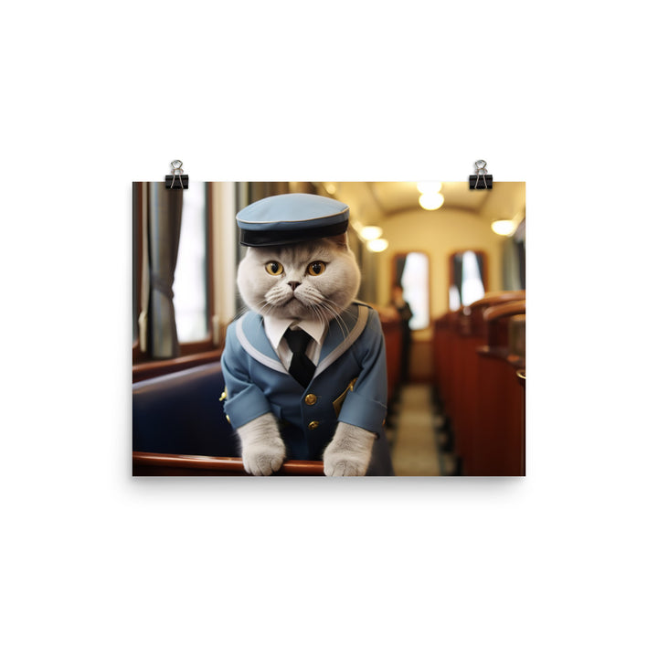 British Shorthair Transit Operator Photo paper poster - PosterfyAI.com