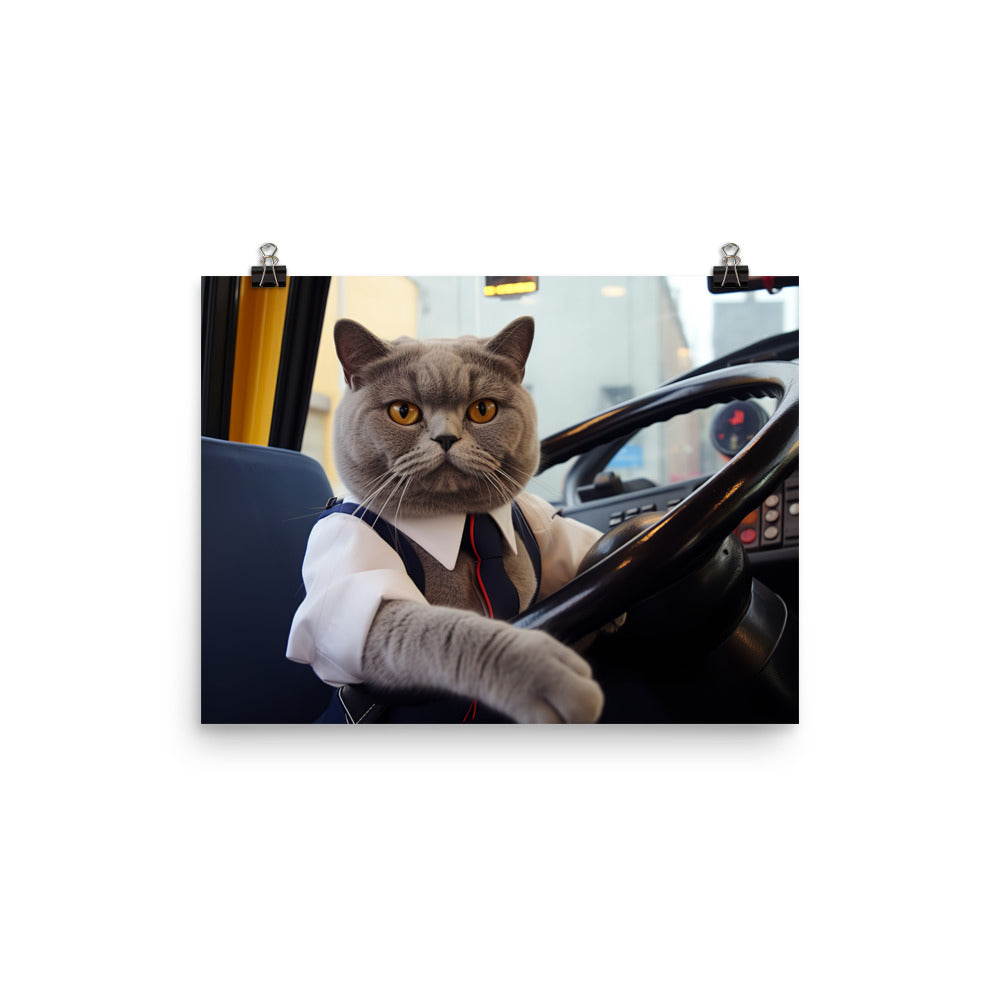 British Shorthair Transit Operator Photo paper poster - PosterfyAI.com