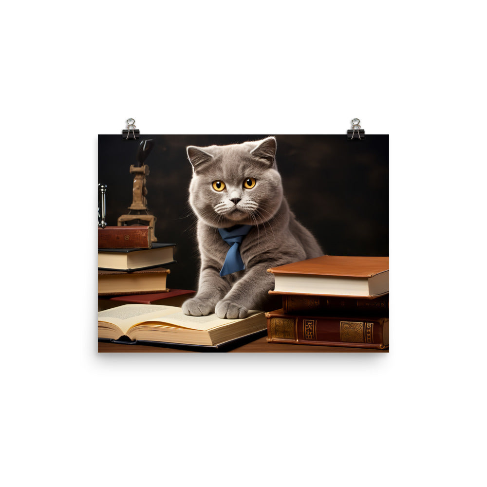 British Shorthair Student Photo paper poster - PosterfyAI.com
