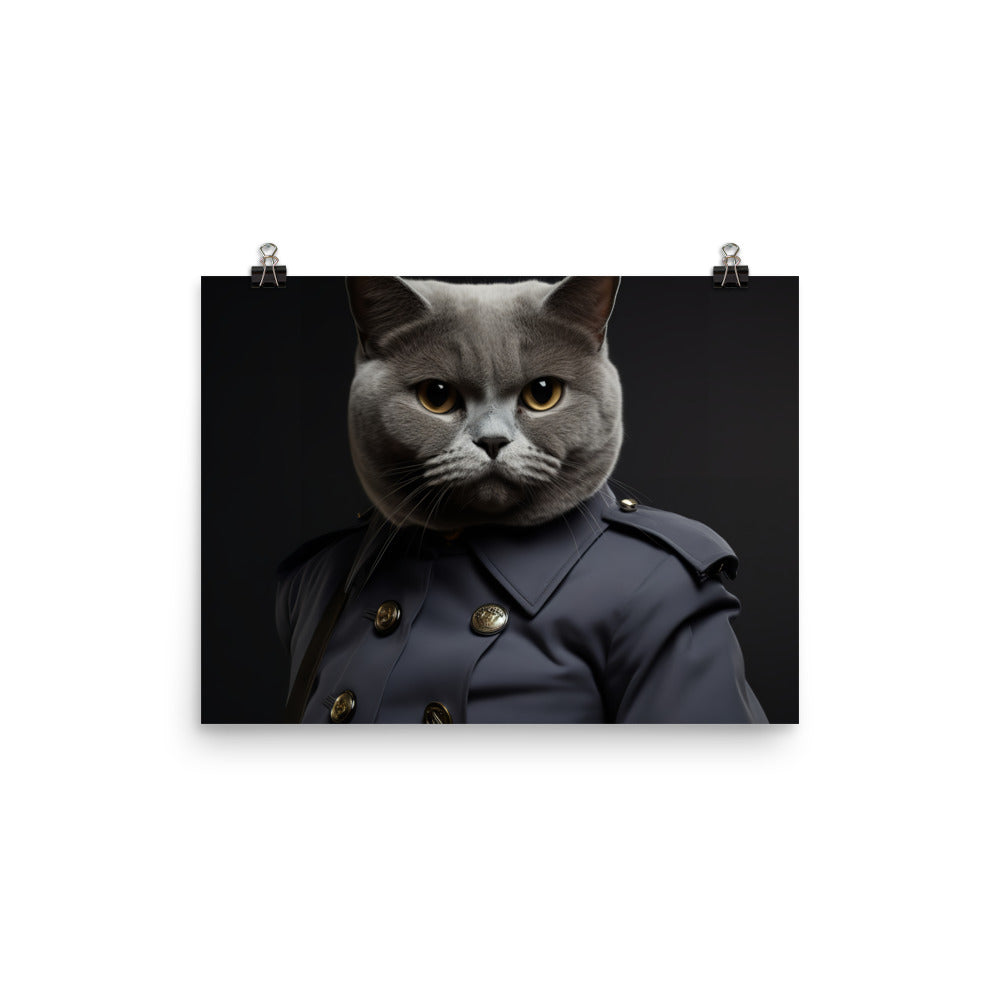British Shorthair Security Officer Photo paper poster - PosterfyAI.com