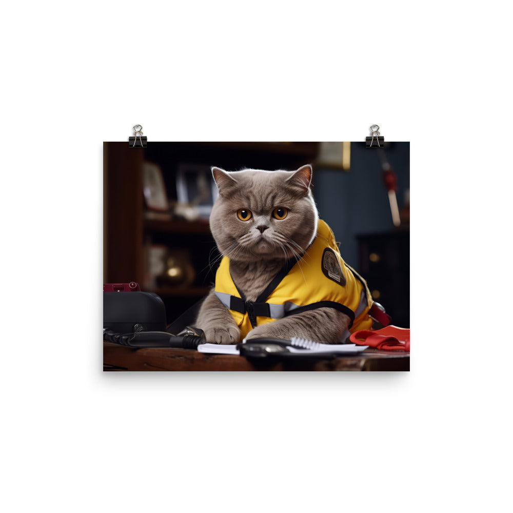 British Shorthair Paramedic Photo paper poster - PosterfyAI.com