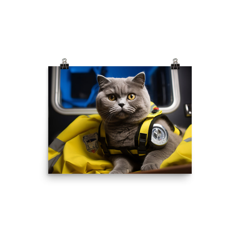 British Shorthair Paramedic Photo paper poster - PosterfyAI.com