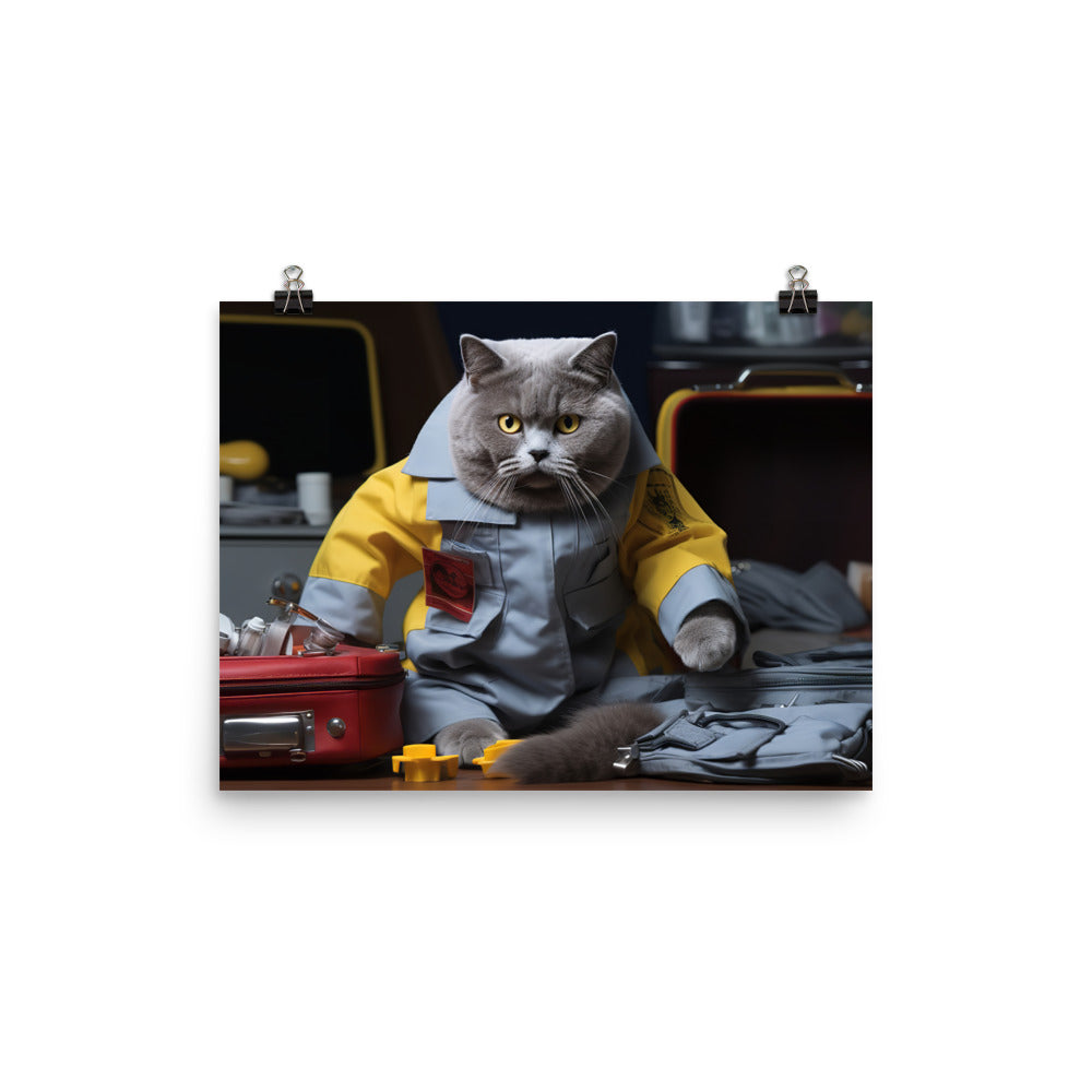British Shorthair Paramedic Photo paper poster - PosterfyAI.com