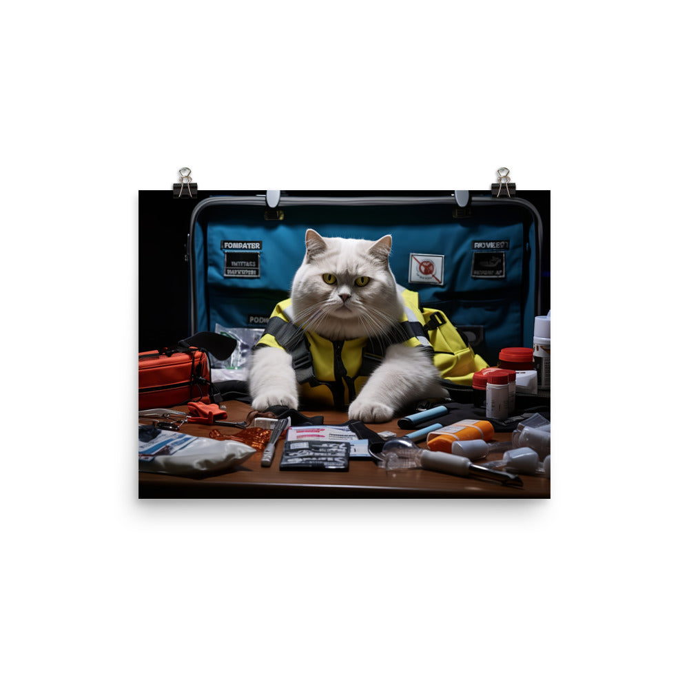 British Shorthair Paramedic Photo paper poster - PosterfyAI.com