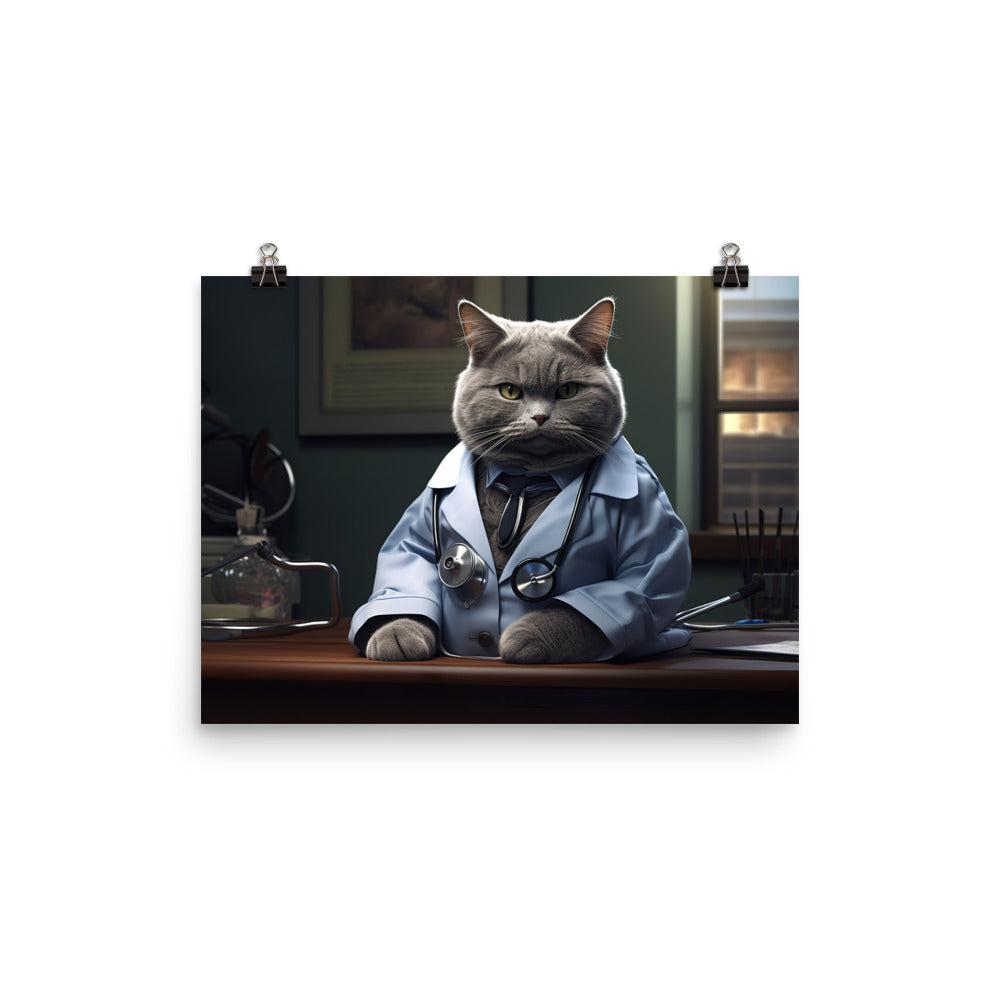 British Shorthair Doctor Photo paper poster - PosterfyAI.com