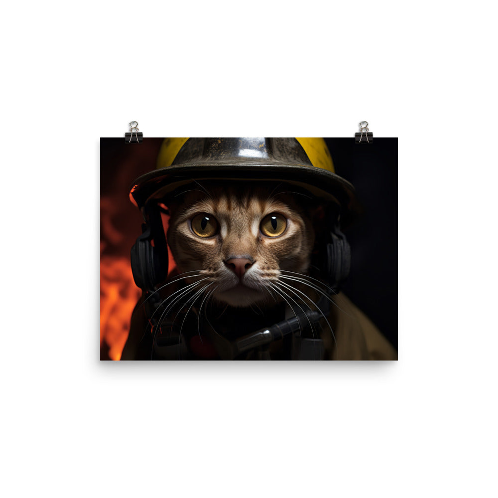 Abyssinian Firefighter Photo paper poster - PosterfyAI.com