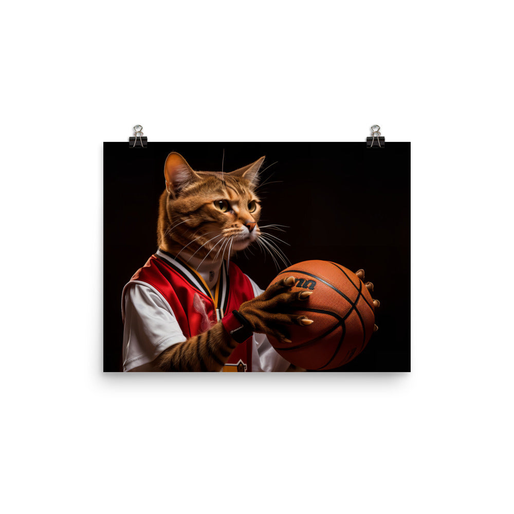 Abyssinian Basketball Player Photo paper poster - PosterfyAI.com
