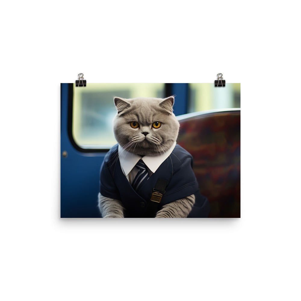 Scottish Fold Transit Operator Photo paper poster - PosterfyAI.com