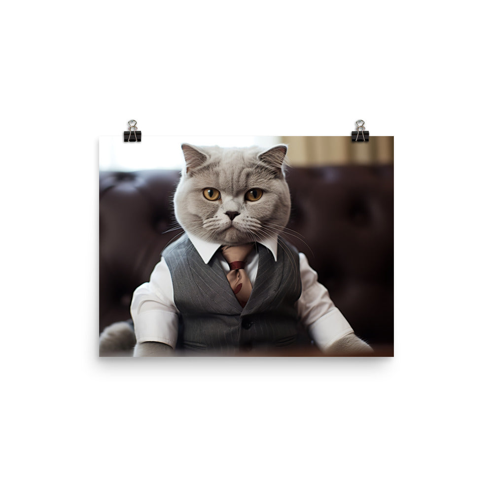 Scottish Fold Sales Consultant Photo paper poster - PosterfyAI.com