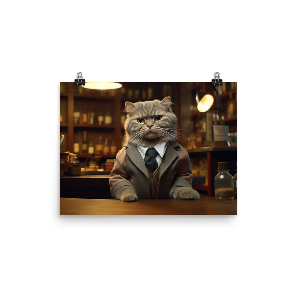 Scottish Fold Pharmacist Photo paper poster - PosterfyAI.com