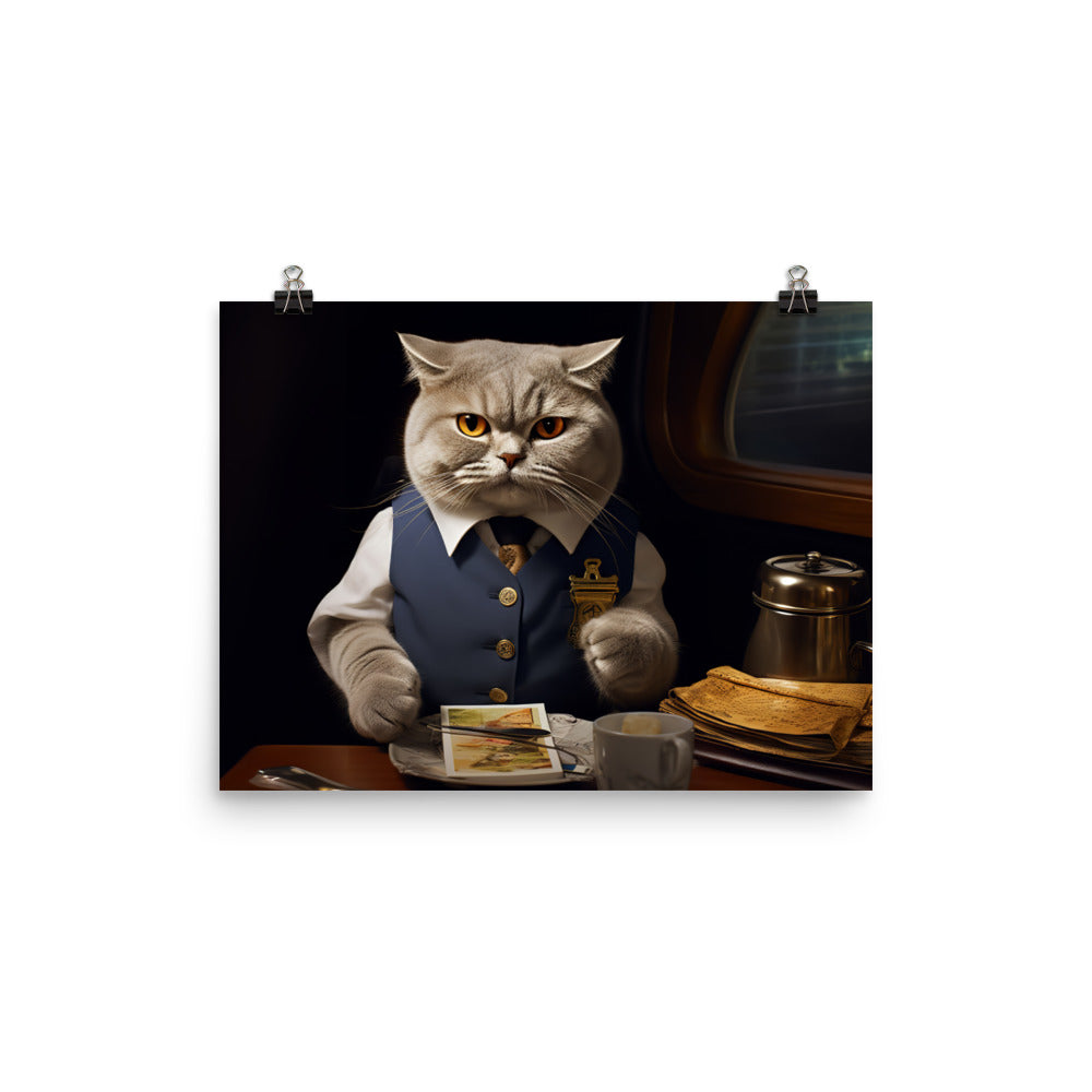Scottish Fold Cabin Crew Photo paper poster - PosterfyAI.com