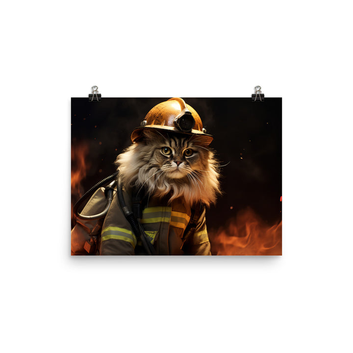 Persian Firefighter Photo paper poster - PosterfyAI.com