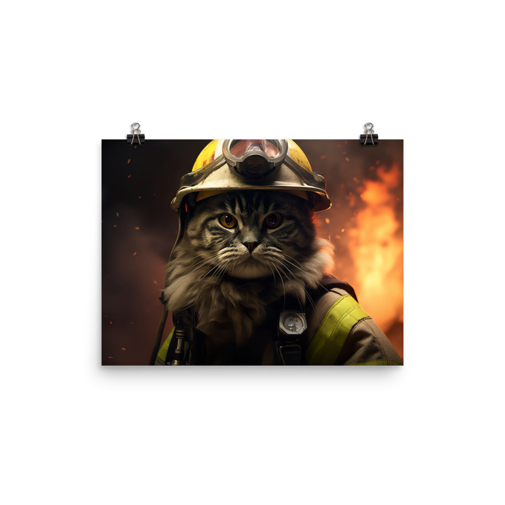 Persian Firefighter Photo paper poster - PosterfyAI.com