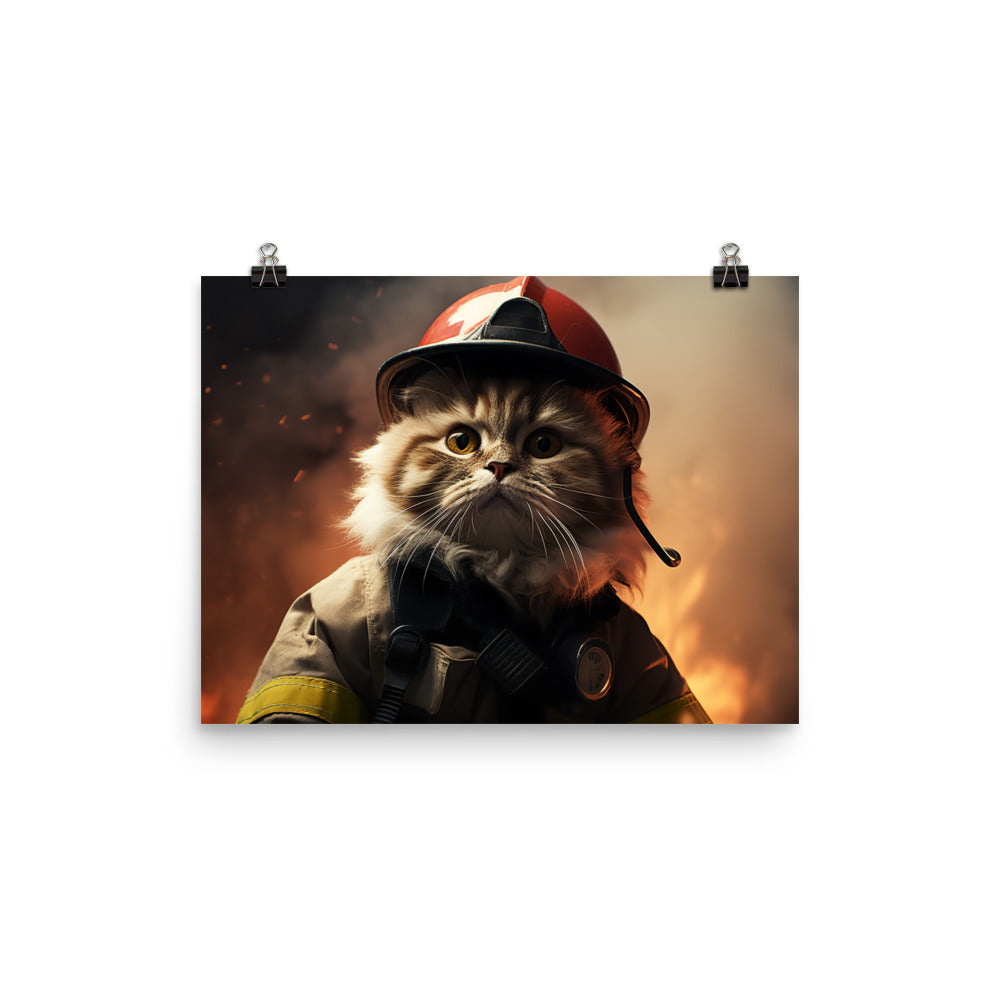 Persian Firefighter Photo paper poster - PosterfyAI.com