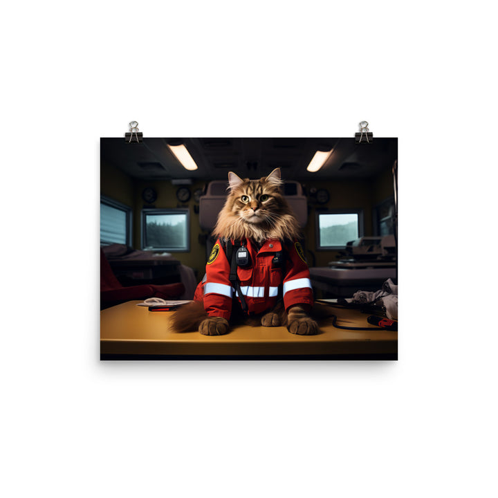 Maine Coon Paramedic Photo paper poster - PosterfyAI.com