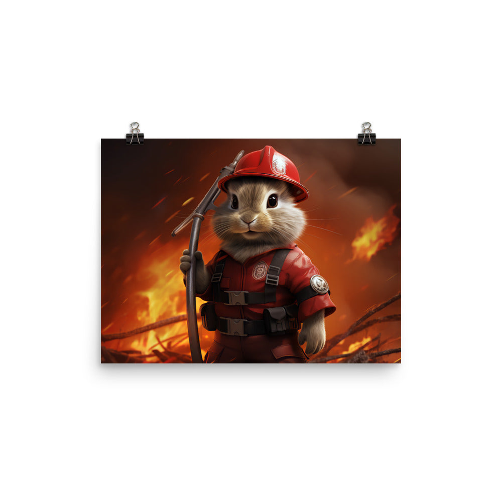 Lionhead Firefighter Photo paper poster - PosterfyAI.com