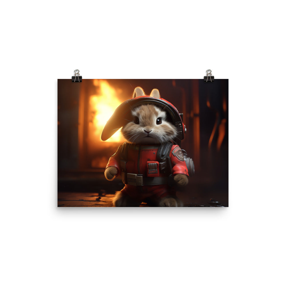 Lionhead Firefighter Photo paper poster - PosterfyAI.com