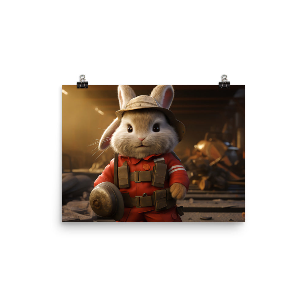 Lionhead Firefighter Photo paper poster - PosterfyAI.com