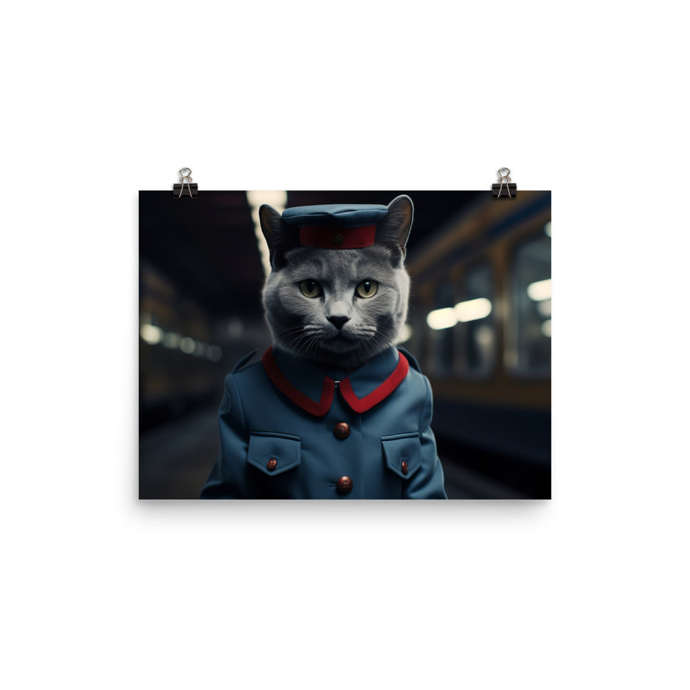 Russian Blue Transit Operator Photo paper poster - PosterfyAI.com