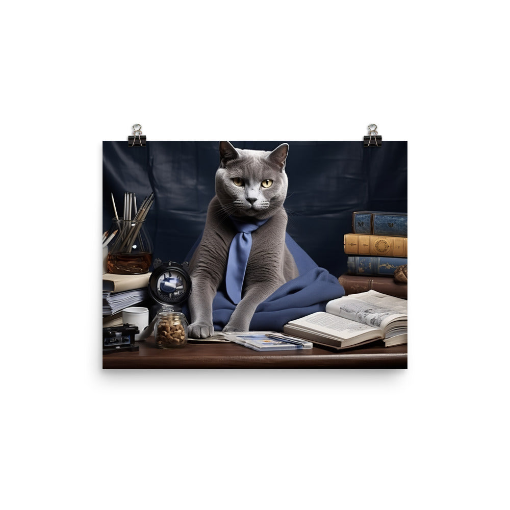 Russian Blue Student Photo paper poster - PosterfyAI.com