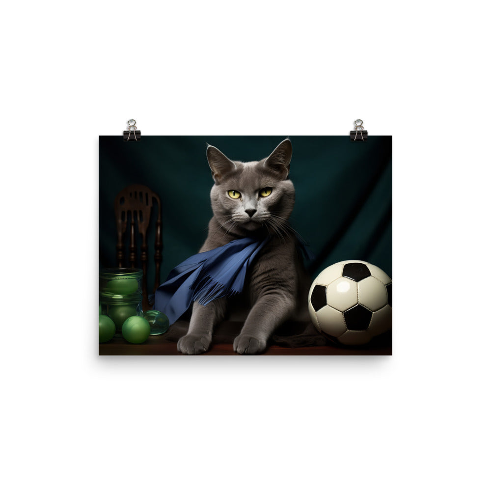 Russian Blue Referee Photo paper poster - PosterfyAI.com