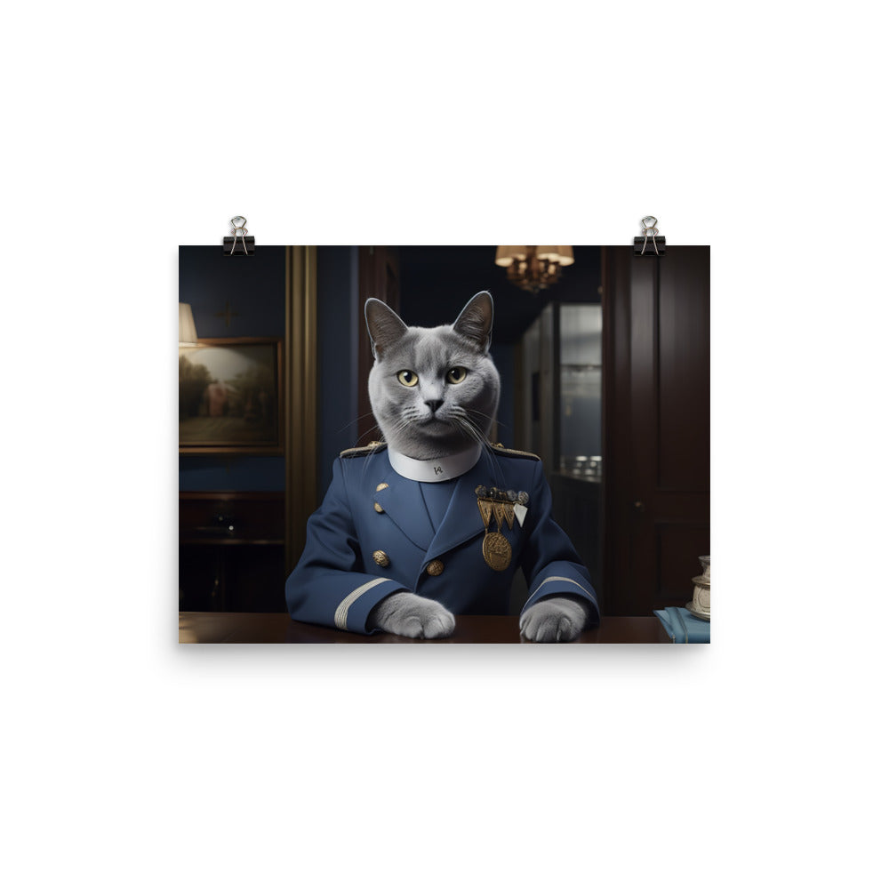 Russian Blue Hotel Staff Photo paper poster - PosterfyAI.com