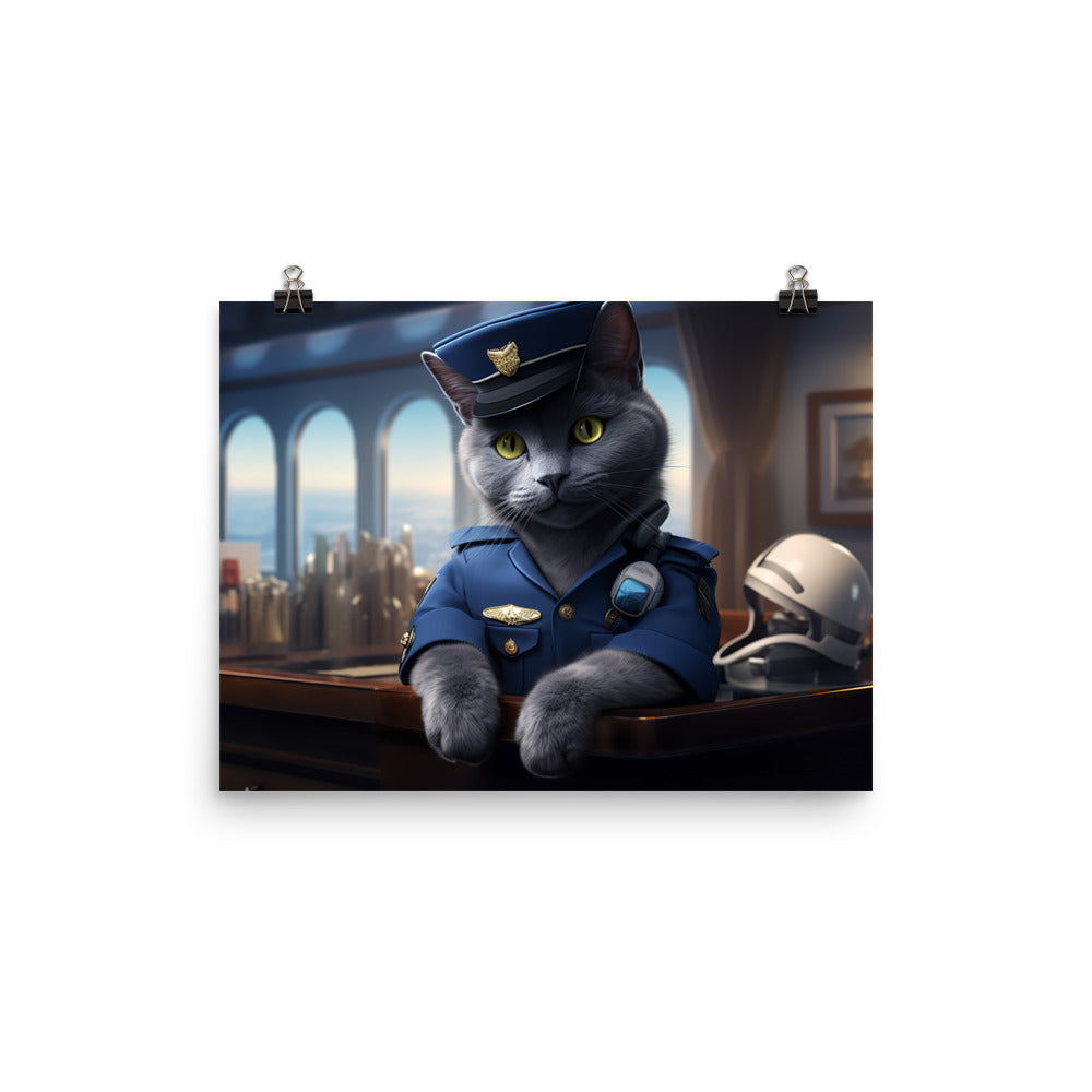 Russian Blue Cabin Crew Photo paper poster - PosterfyAI.com