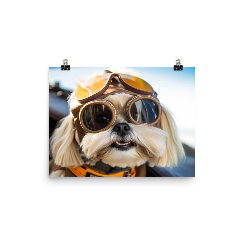 Lhasa Apso Pilot Photo paper poster - PosterfyAI.com