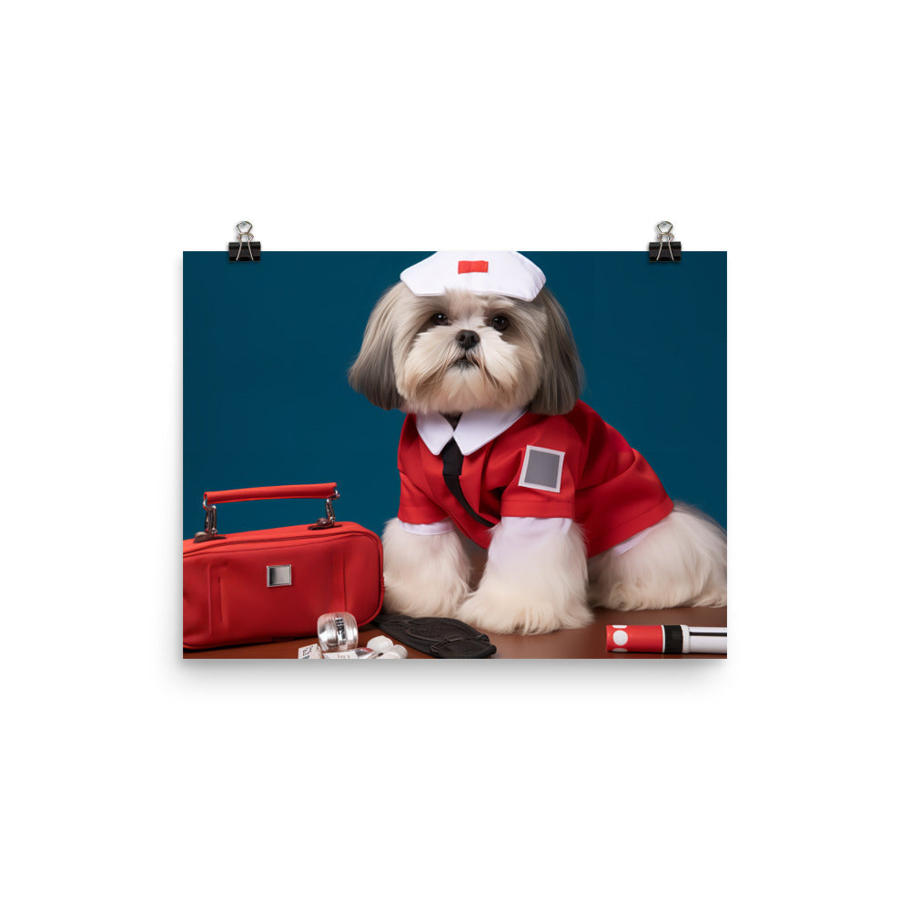Lhasa Apso Paramedic Photo paper poster - PosterfyAI.com