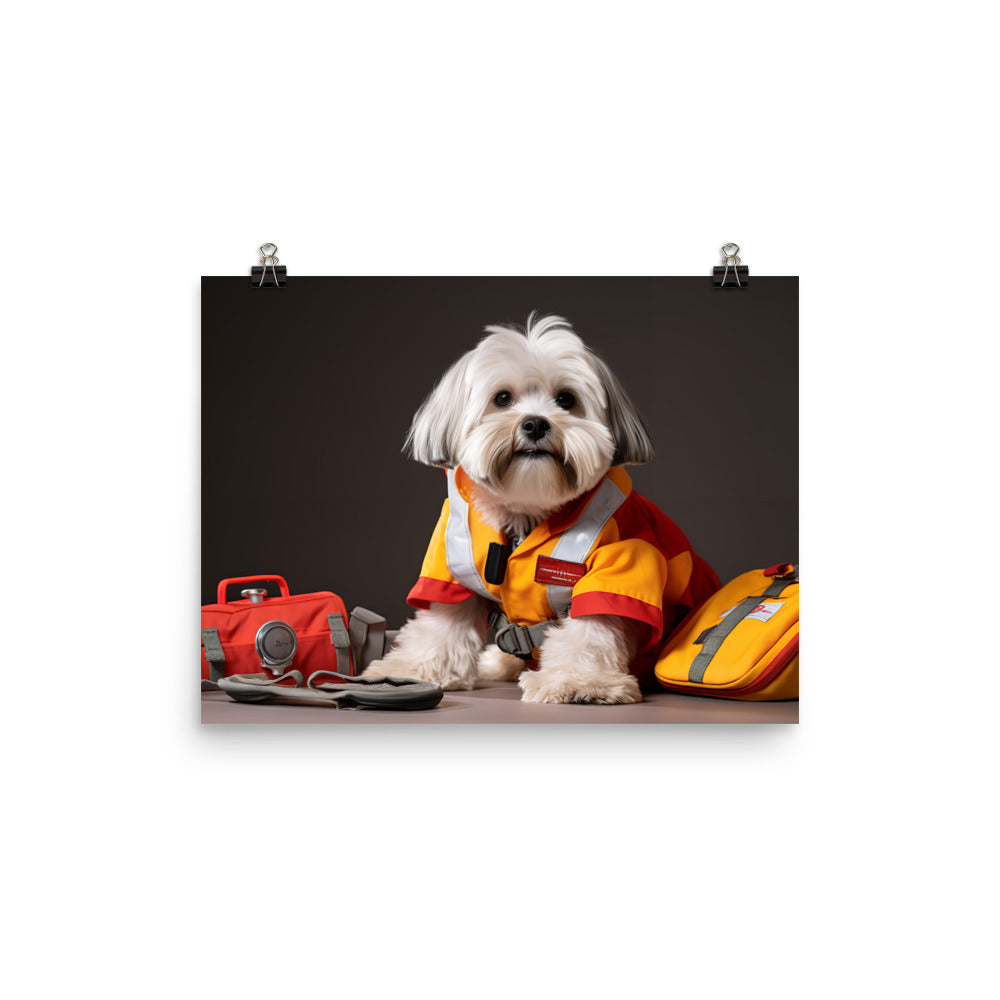 Lhasa Apso Paramedic Photo paper poster - PosterfyAI.com