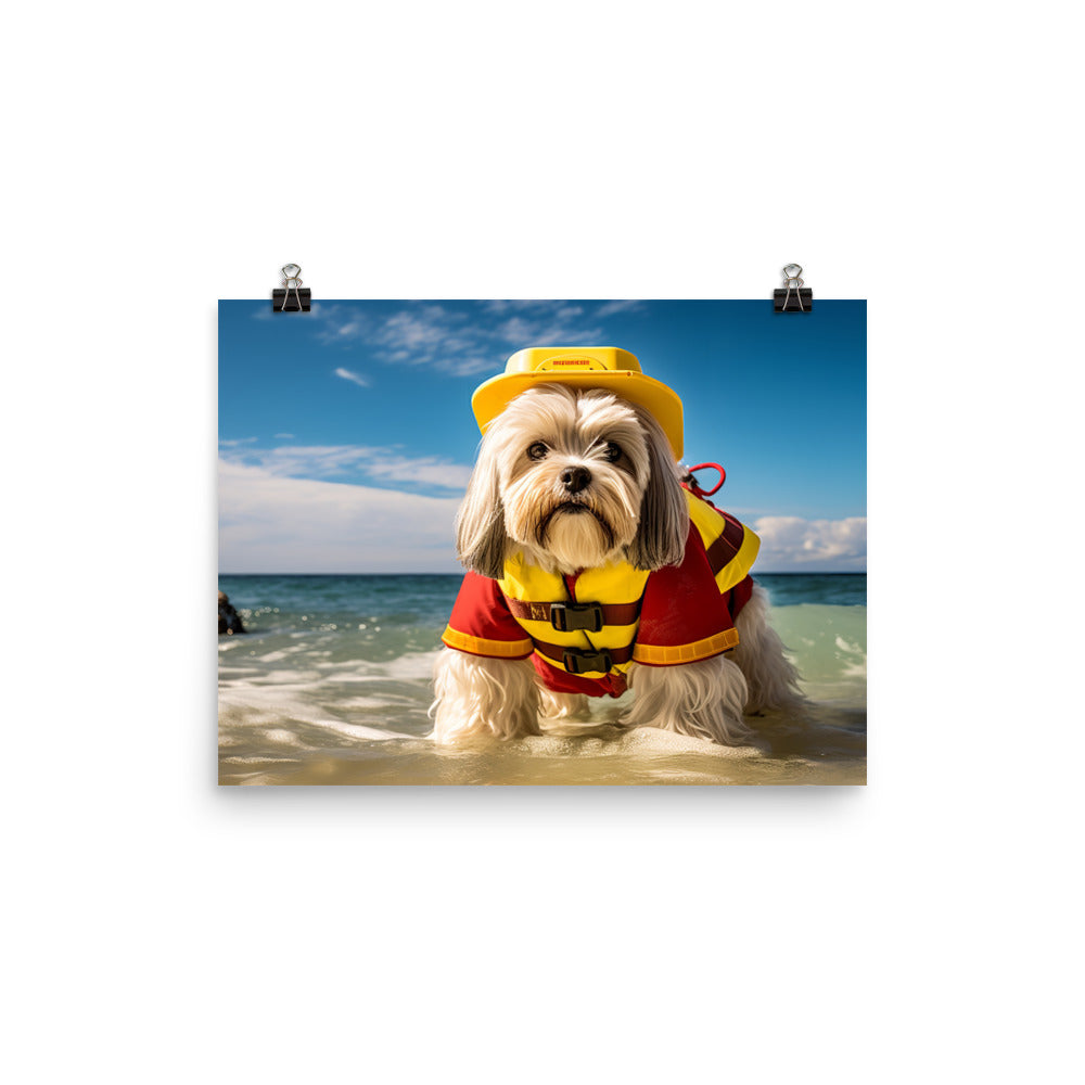 Lhasa Apso Lifeguard Photo paper poster - PosterfyAI.com