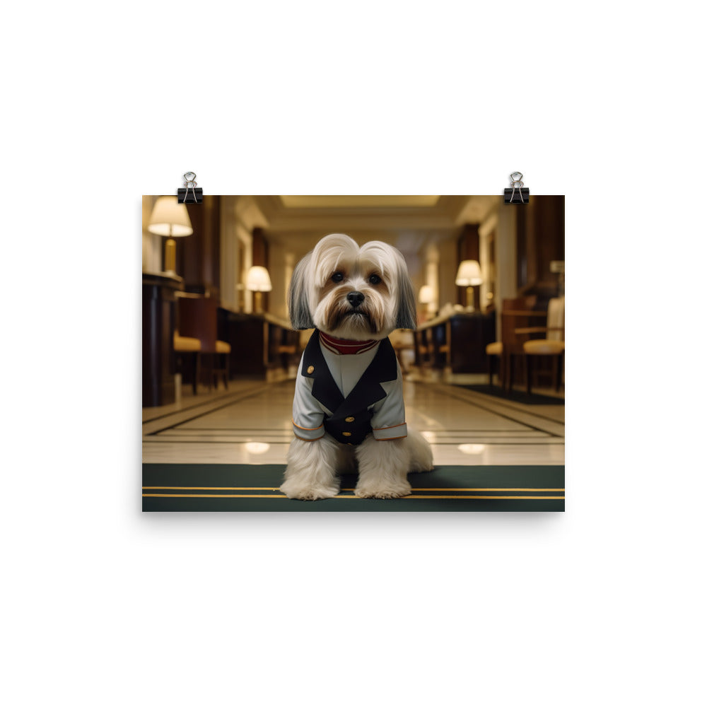 Lhasa Apso Hotel Staff Photo paper poster - PosterfyAI.com