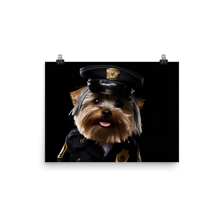 Yorkshire Terrier Security Officer Photo paper poster - PosterfyAI.com