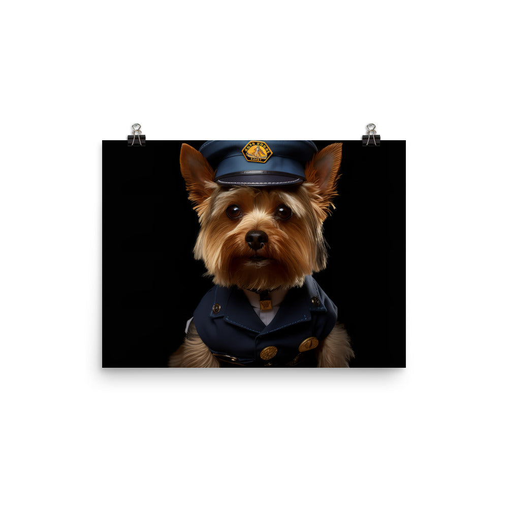 Yorkshire Terrier Security Officer Photo paper poster - PosterfyAI.com