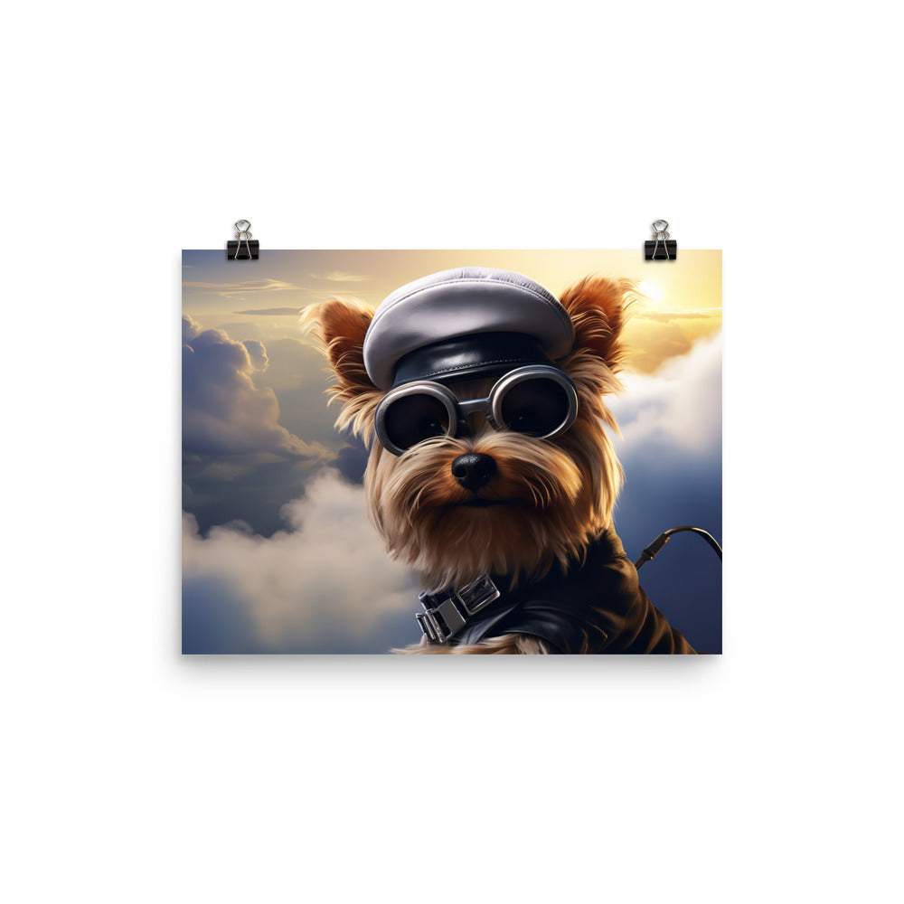 Yorkshire Terrier Pilot Photo paper poster - PosterfyAI.com