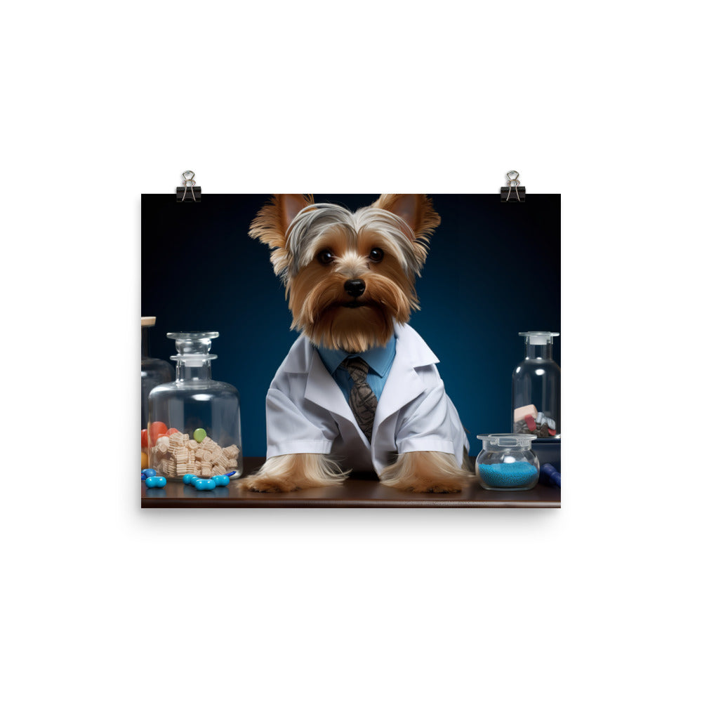 Yorkshire Terrier Pharmacist Photo paper poster - PosterfyAI.com