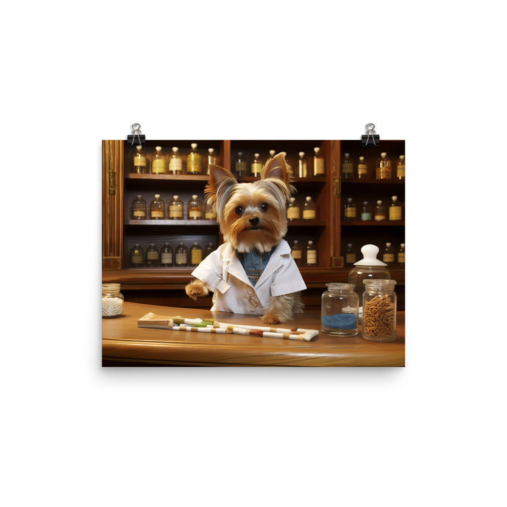 Yorkshire Terrier Pharmacist Photo paper poster - PosterfyAI.com